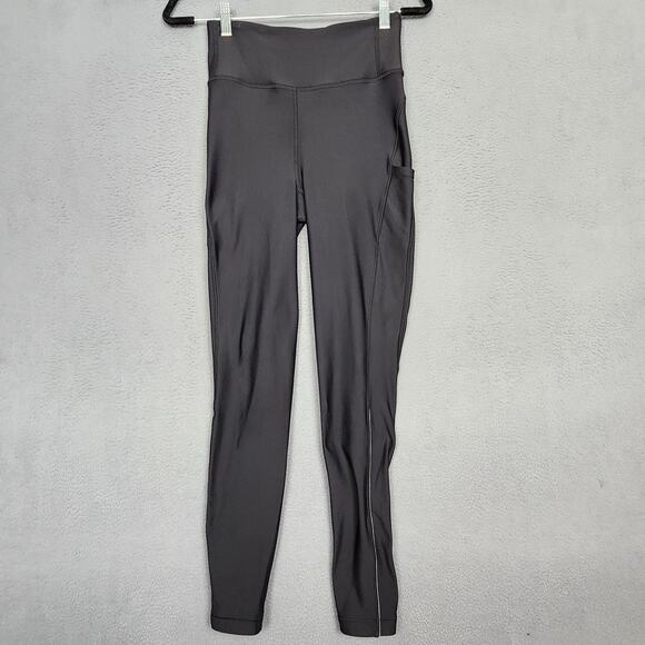 Lululemon Pants Womens 6 Black Flurry Up High-Rise Tight Leggings Back Zip Yoga - Picture 1 of 13